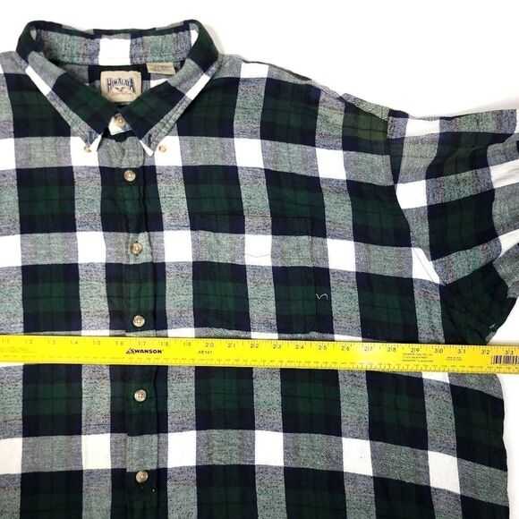 Himalaya Outfitters Long Sleeve Flannel Button Shirt Mens 4XB Big Green Plaid - Picture 5 of 7